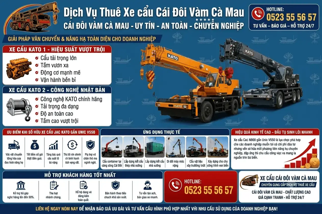 Dịch Vụ Thêu Xe Cẩu KATO Xe Cẩu Tự Hành Cái Đôi Vàm Cà Mau