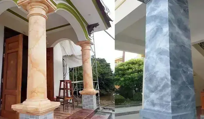 Thi công sơn giả đá - giả gỗ