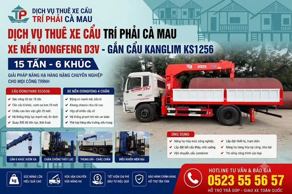Dịch Vụ Thuê Xe Cẩu Trí Phải Cà Mau