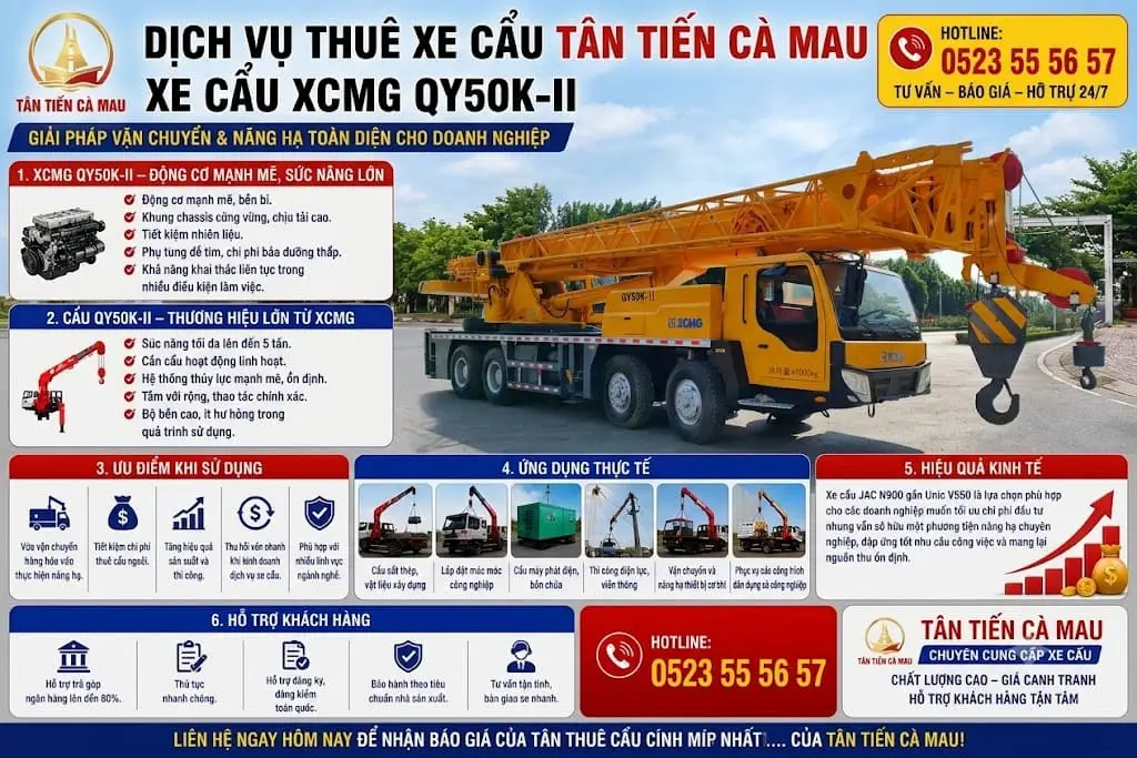 Dịch Vụ Cho Thuê Xe Cẩu Tân Tiến Cà Mau