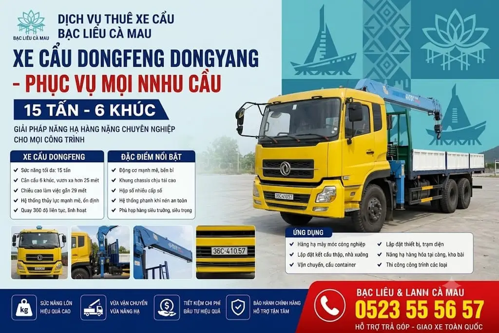  Dịch Vụ Thuê Xe Cẩu Tại Bạc Liêu Cà Mau