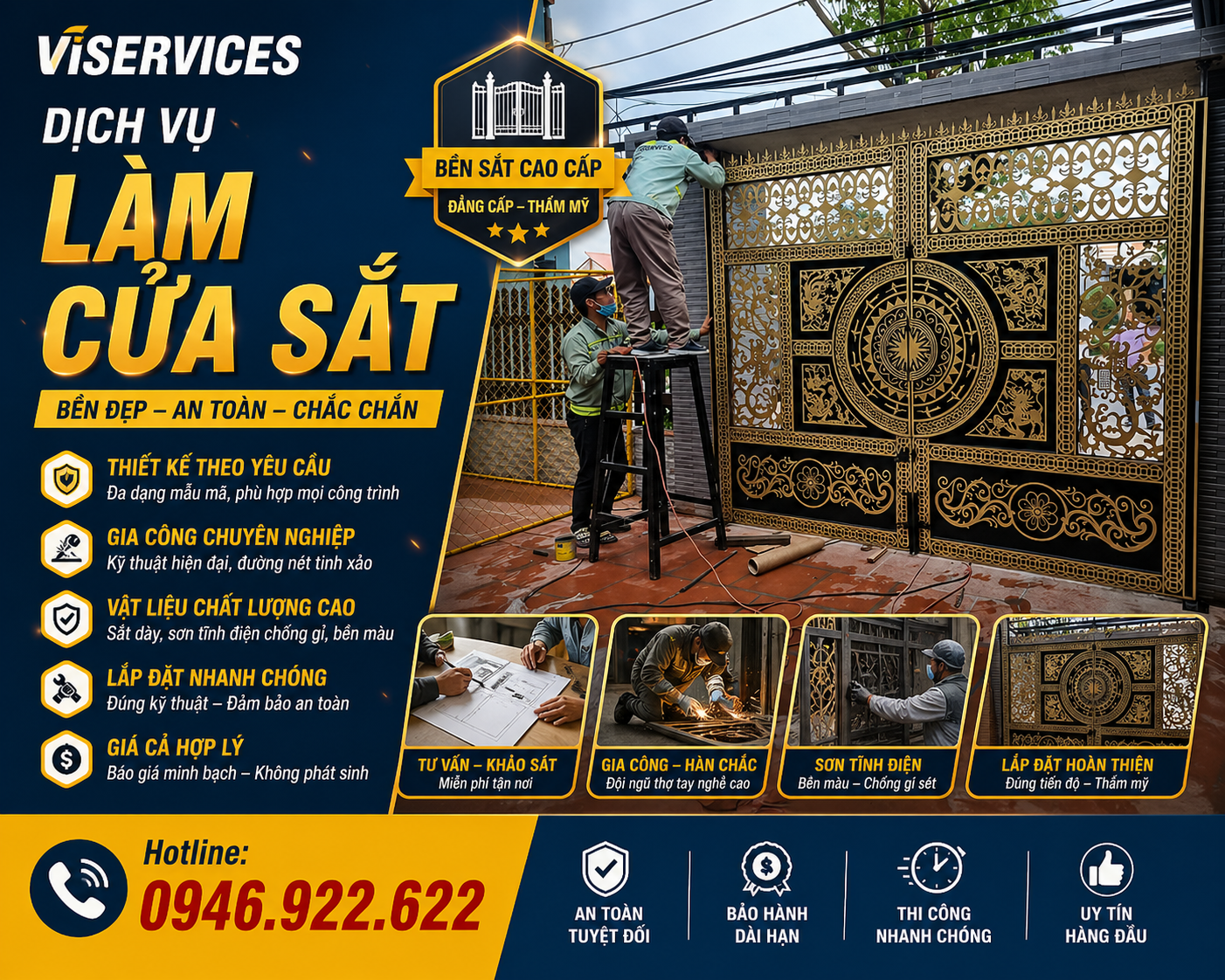 làm cửa sắt tại Thị trấn Cần Giuộc, Huyện Cần Giuộc, Tỉnh Long An